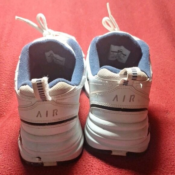 NIKE Used Men Size 11 Air Monarch IV White Navy DAD SHOES NORMCORE - Picture 2 of 7